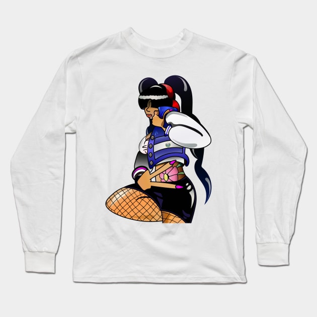 Latina Nina Doll - El Salvador Long Sleeve T-Shirt by emiliapapaya